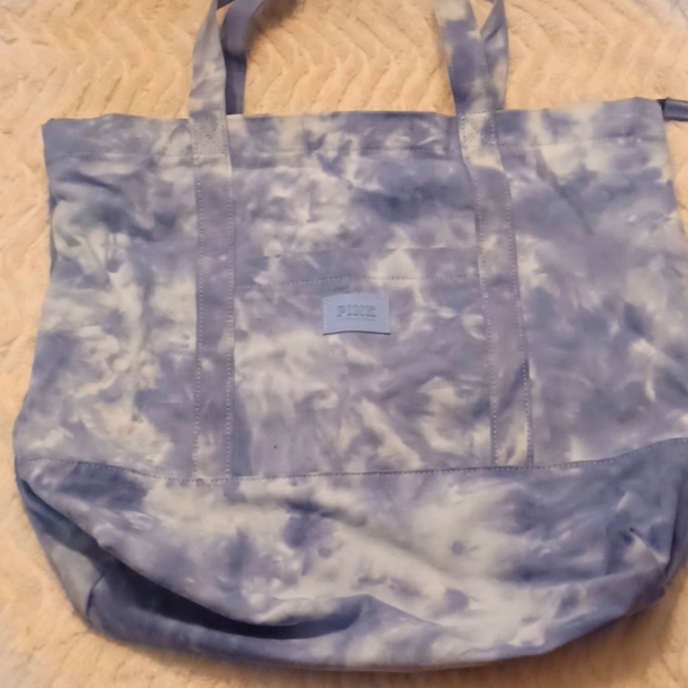 Pink Victoria's Secret's tote bag blue and white tie dye